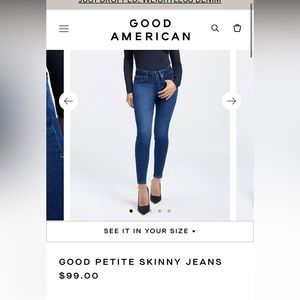 Good American jeans , good legs style . Size 10/30 .